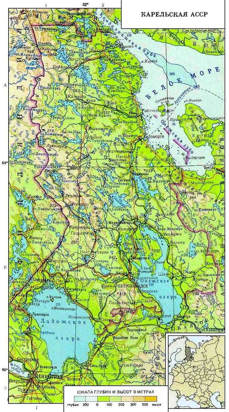 Подробная карта Республики Карелия
