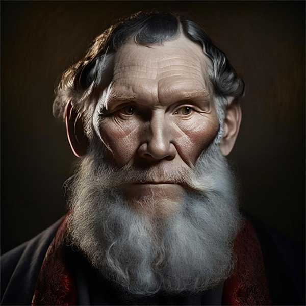 Лев Толстой - портрет, созданный нейросетью
