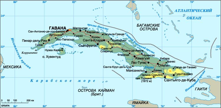Подробная карта Кубы