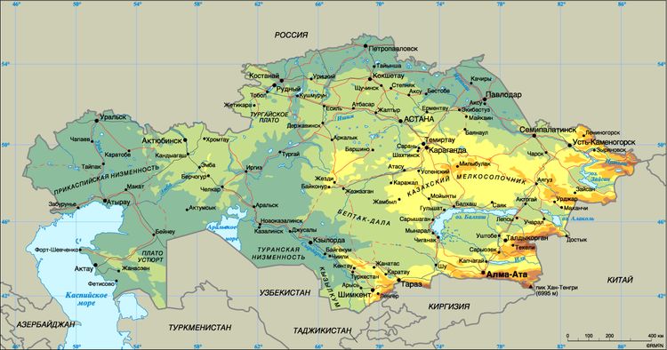 Подробная карта Казахстана