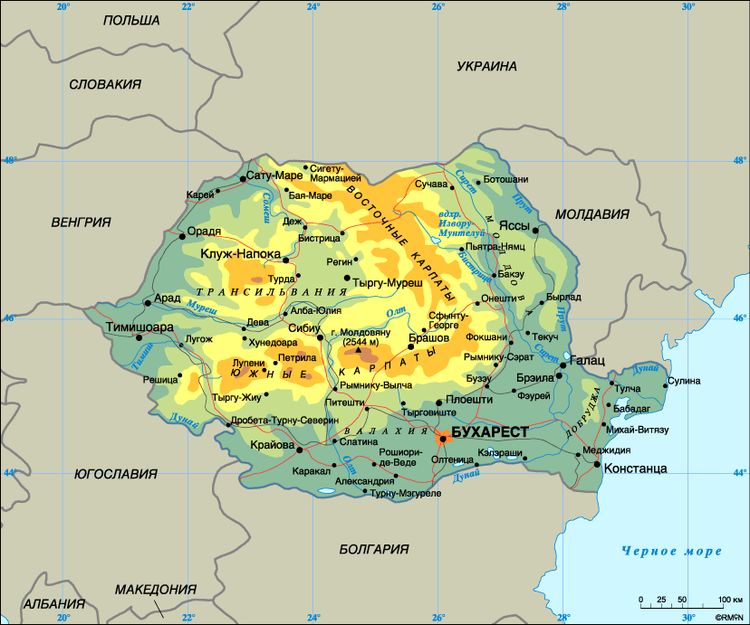 Подробная карта Румынии